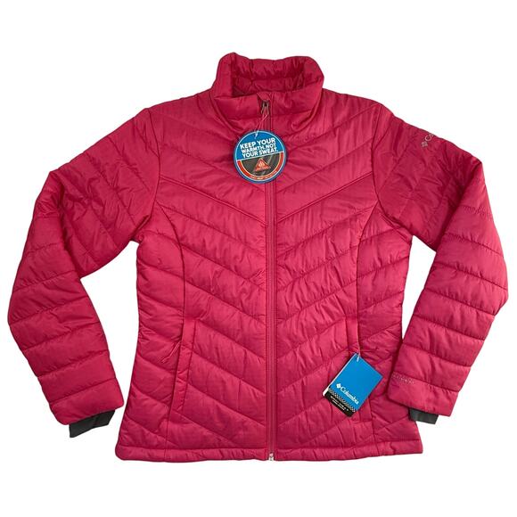 Columbia Morning Light II Sz M Pink Fitted Insulated Omni-Heat Jacket Snow Ski - Picture 3 of 10